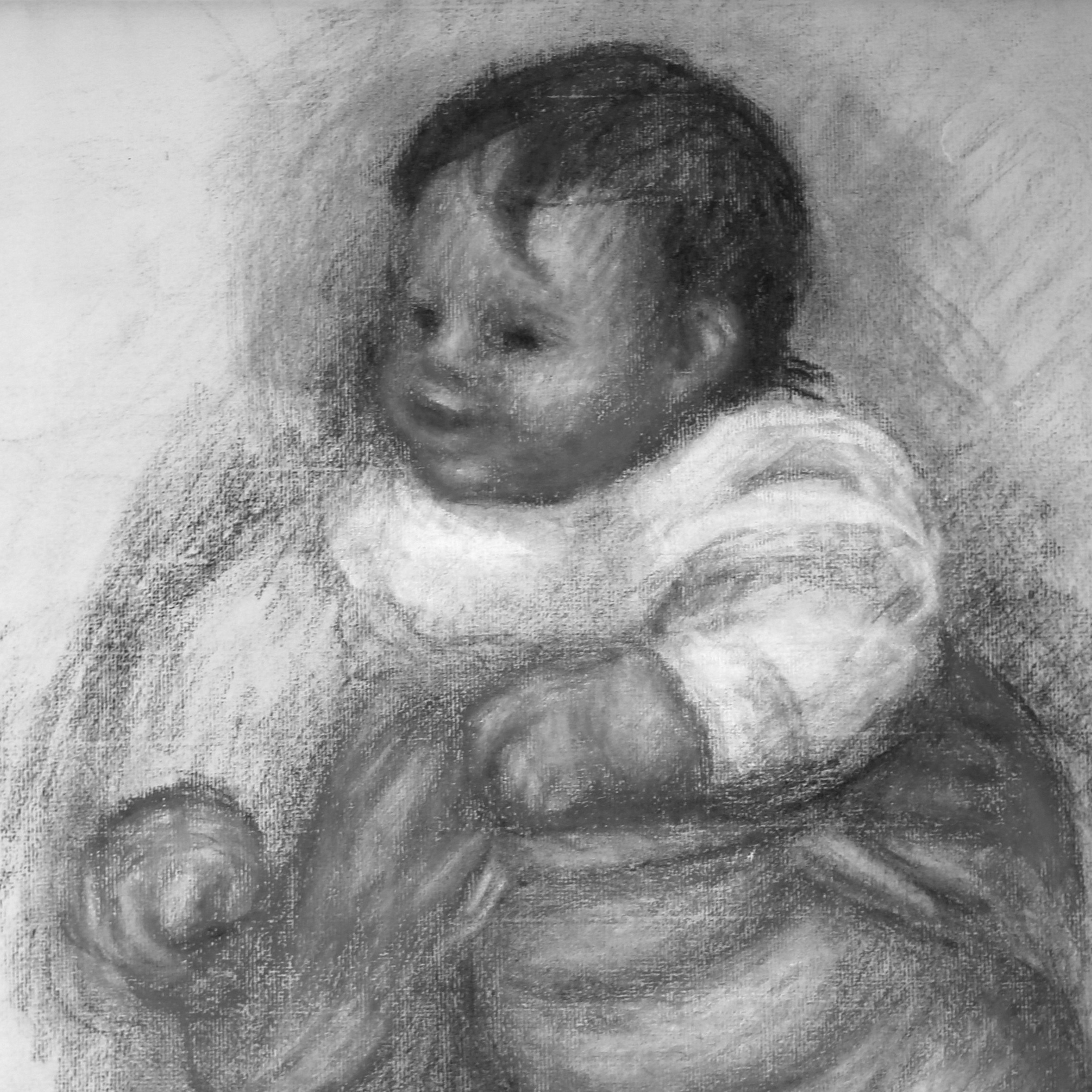 Pierre-Auguste Renoir, détail d'un Bébé soulevant sa robe