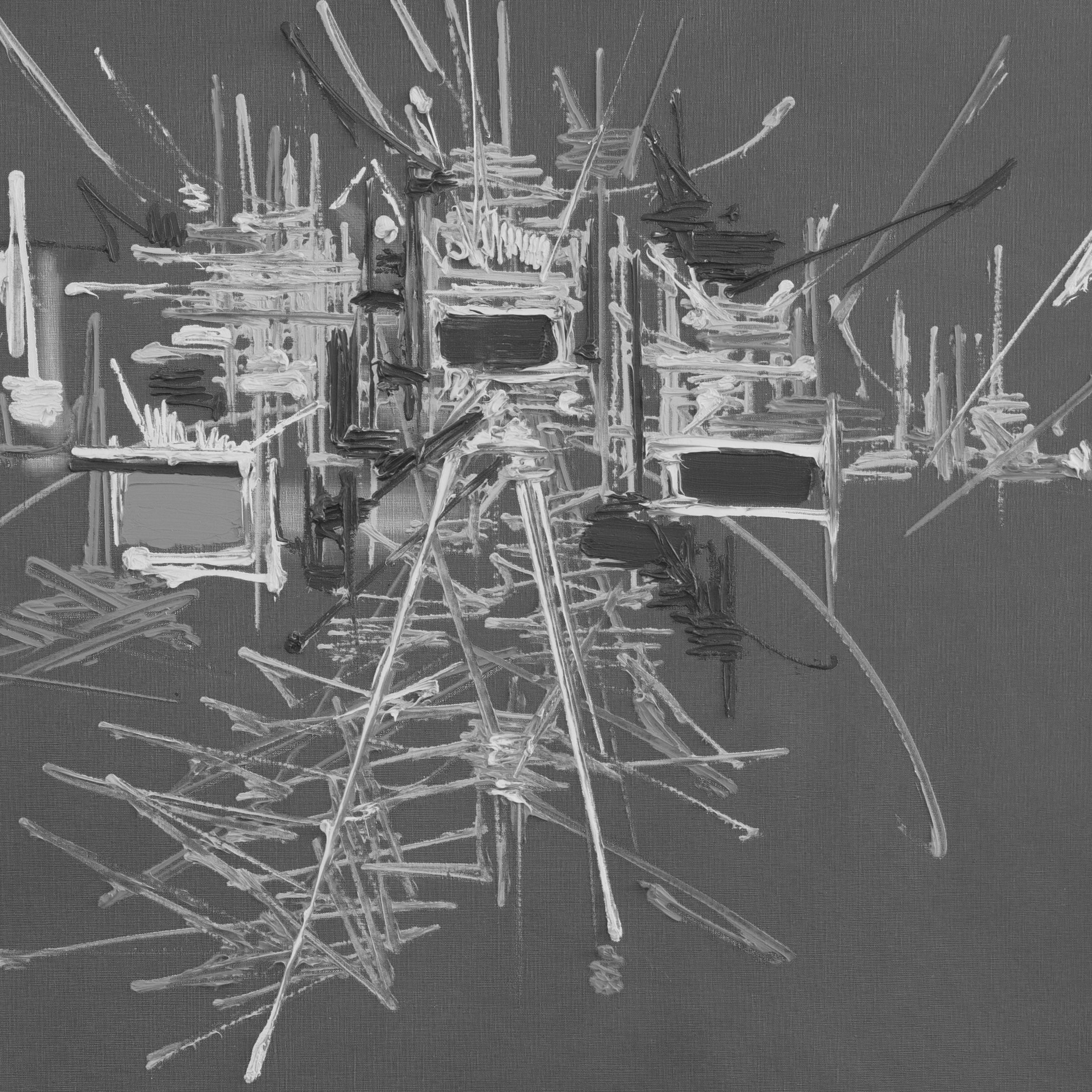 Georges Mathieu, détail de l'huile sur toile Sator, 1968