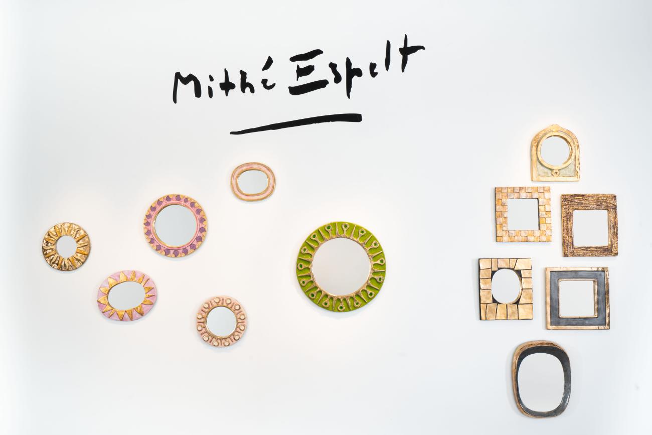 Grand ensemble de miroirs de Mithé Espelt, années 1950 à 1980