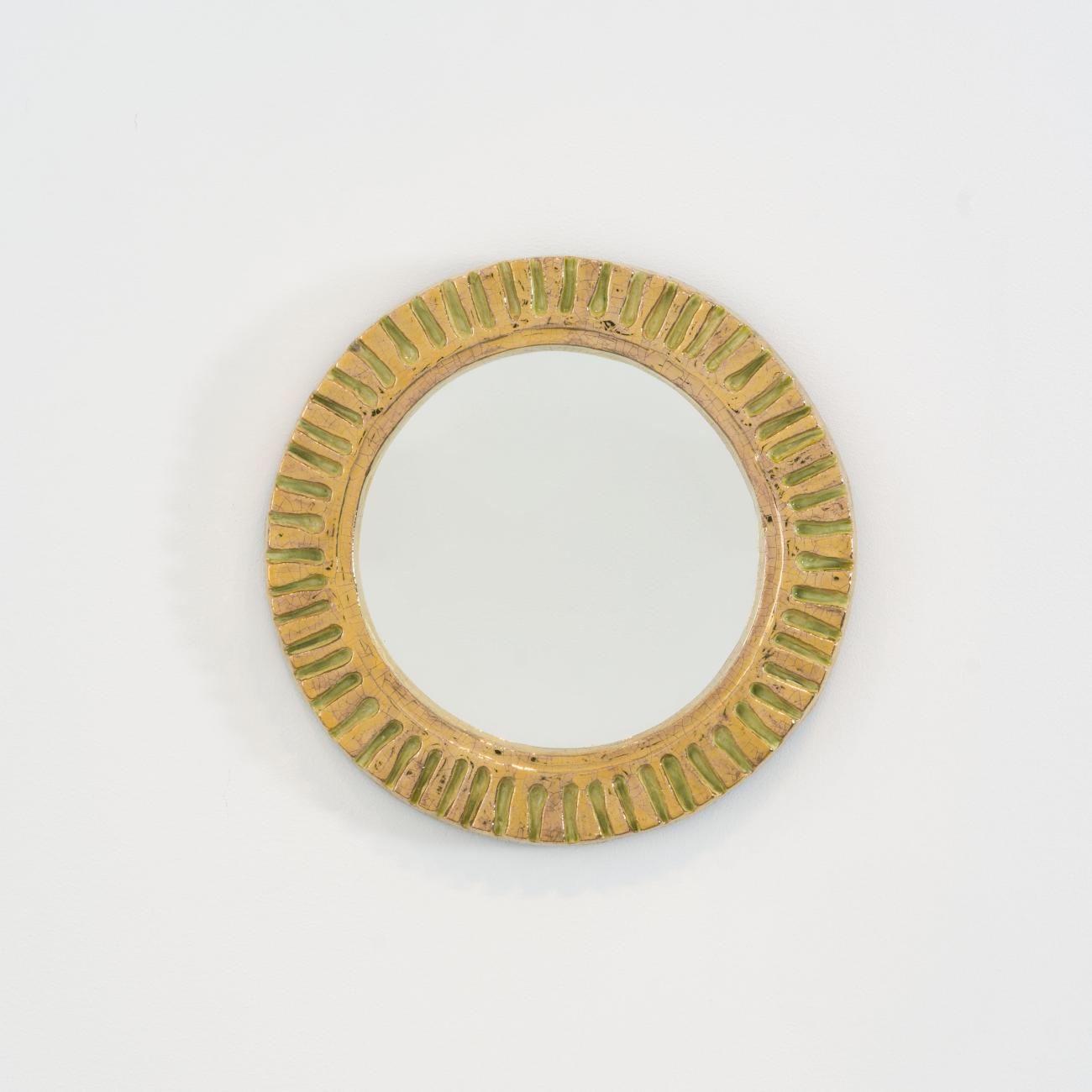 Mithé Espelt Rare Miroir or et terre estampée circa 1948
