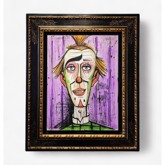 Peinture de Bernard Buffet, Clown fond mauve (1992)