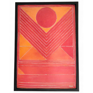 Céramique murale de Sayed Haider Raza aux tons rouge et orange