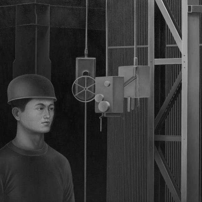 Chen Ying-Teh, détail de l'huile sur toile de 1974