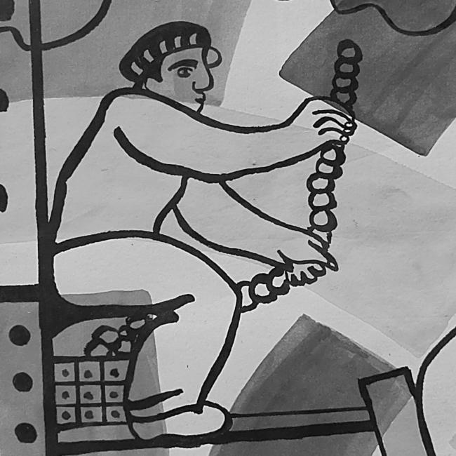 Fernand Léger, détail d'une gouache des Constructeurs, 1952