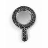 Miroir à main en céramique émaillée créé par Mithé Espelt, à décor végétal stylisé